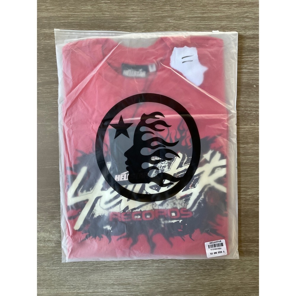 Hellstar Records Bleached‎ Graphic T-Shirt Red Small New With Tags - Picture 7 of 8